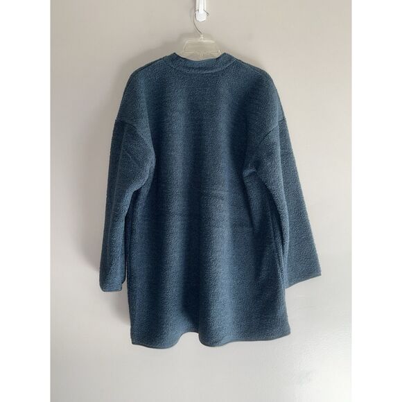 Pure J. Jill Fleece-Lined Boucle Cardigan Sweater Jacket Teddy Long Oversized XL - Picture 2 of 15